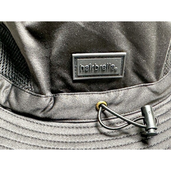 Hairbrella Satin-Lined Waterproof Sun Beach Outdoor Hat Unisex Black New - Picture 3 of 11